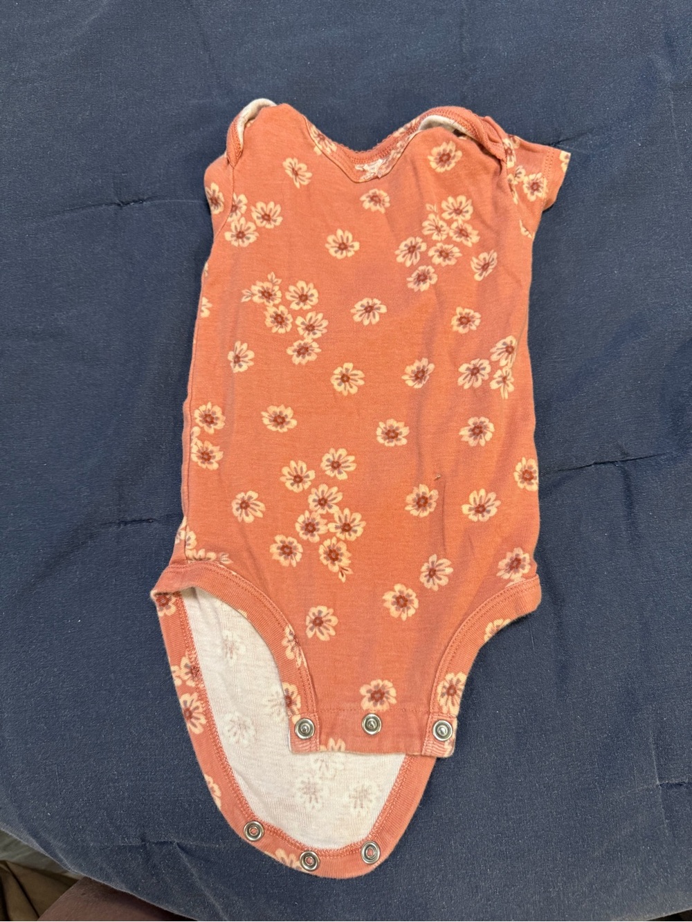 Carter's Rust Orange Floral Sleeveless Baby Bodysuit